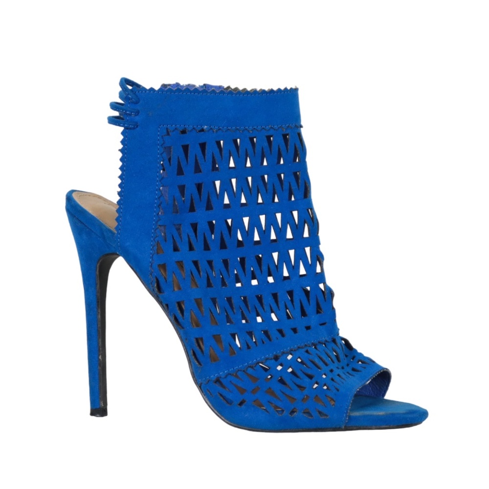 JustFab Robyn Royal Blue Cutout Open-Toe Heeled Sandals Size 7.5